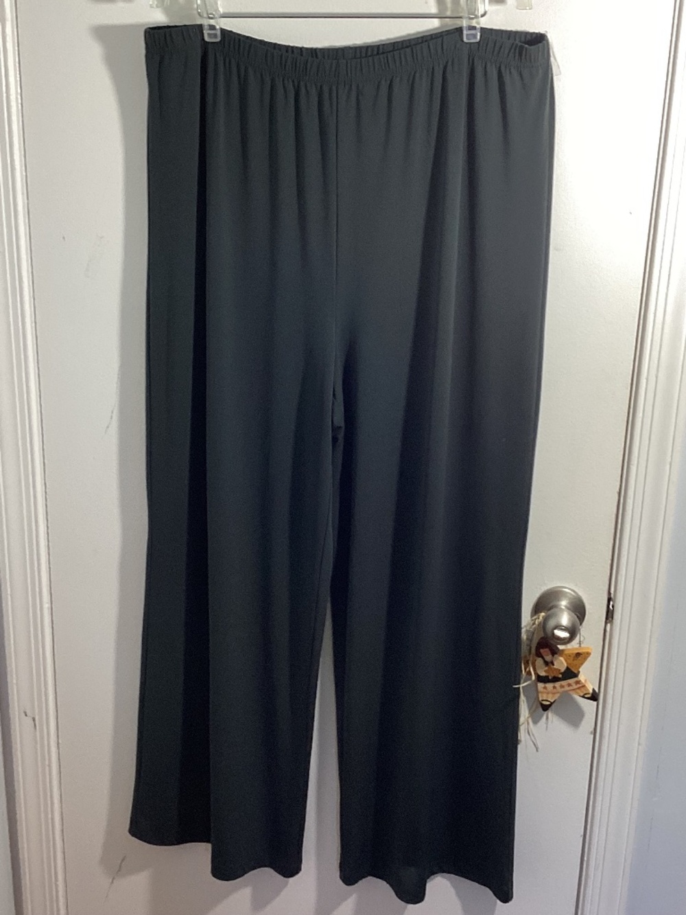 NWOT BOB MACKIE WEARABLE ART SIZE XL GREY WIDE LEG PALAZZO PANTS JERSEY KNIT